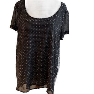 Pleione, New With Tags, Stripes and Polka Dots Top, Size XLarge